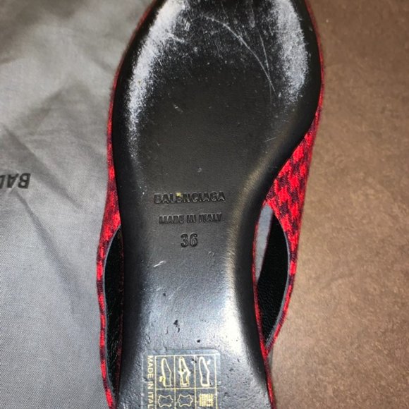 Balenciaga Knife Shoe Flats- red and black checks - Picture 4 of 6